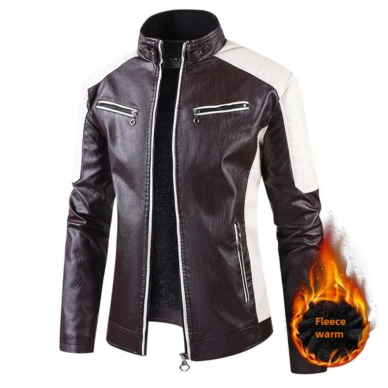 Men's Leather Jacket 2022 – Casual, Motorcycle Style, Vintage, Spring/Autumn, Thin