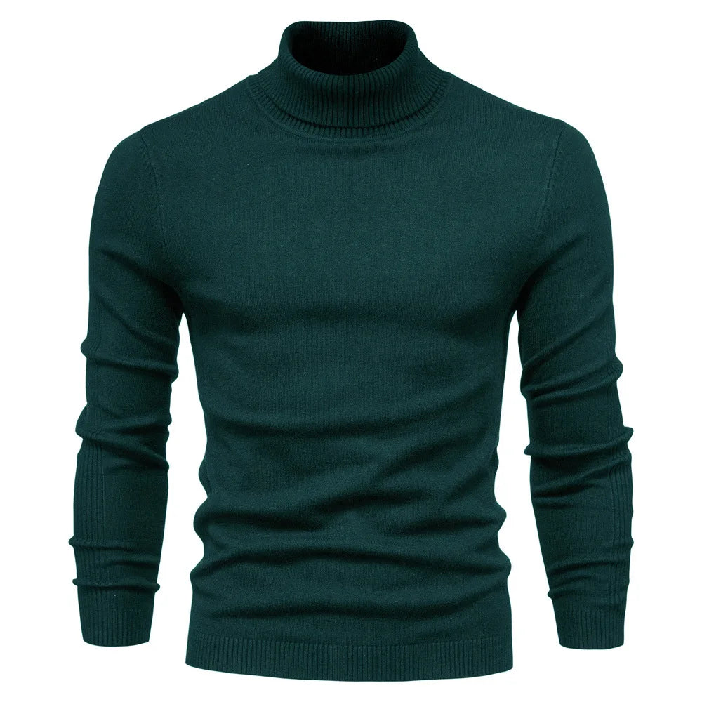 Men's Turtleneck Sweater 2021 – Casual, Solid Color, Warm, Slim Fit, Long Sleeve, High Quality