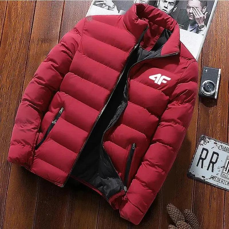 Men's Cotton Coat – Casual, Lightweight, Warm, Stand Collar, High Quality