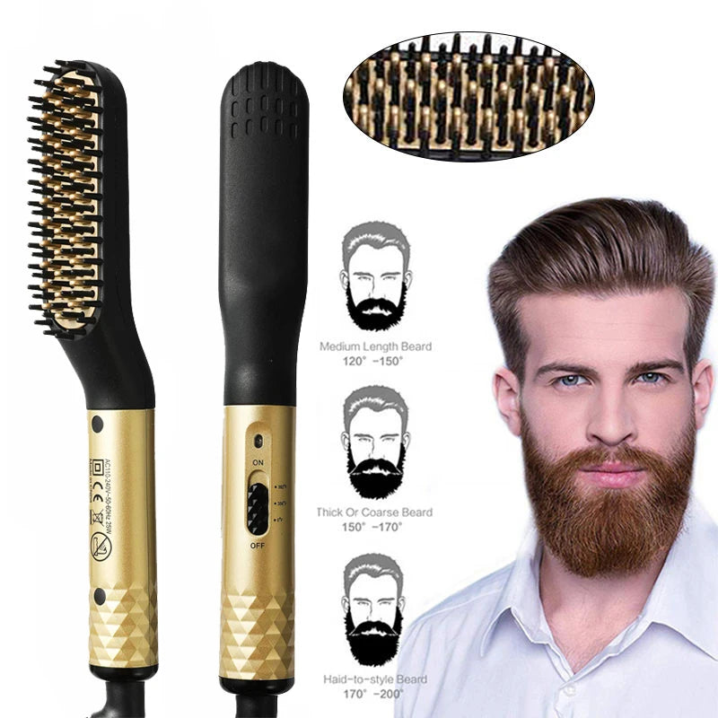 Electric Hot Comb Straightener – Quick Heat, Multifunctional, Men’s Beard Care, Anti-Scald