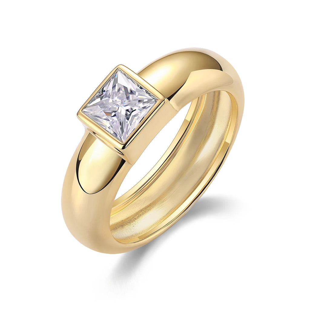 JIUZUAN 1CT Moissanite Ring – S925 Sterling Silver, 18k Plated