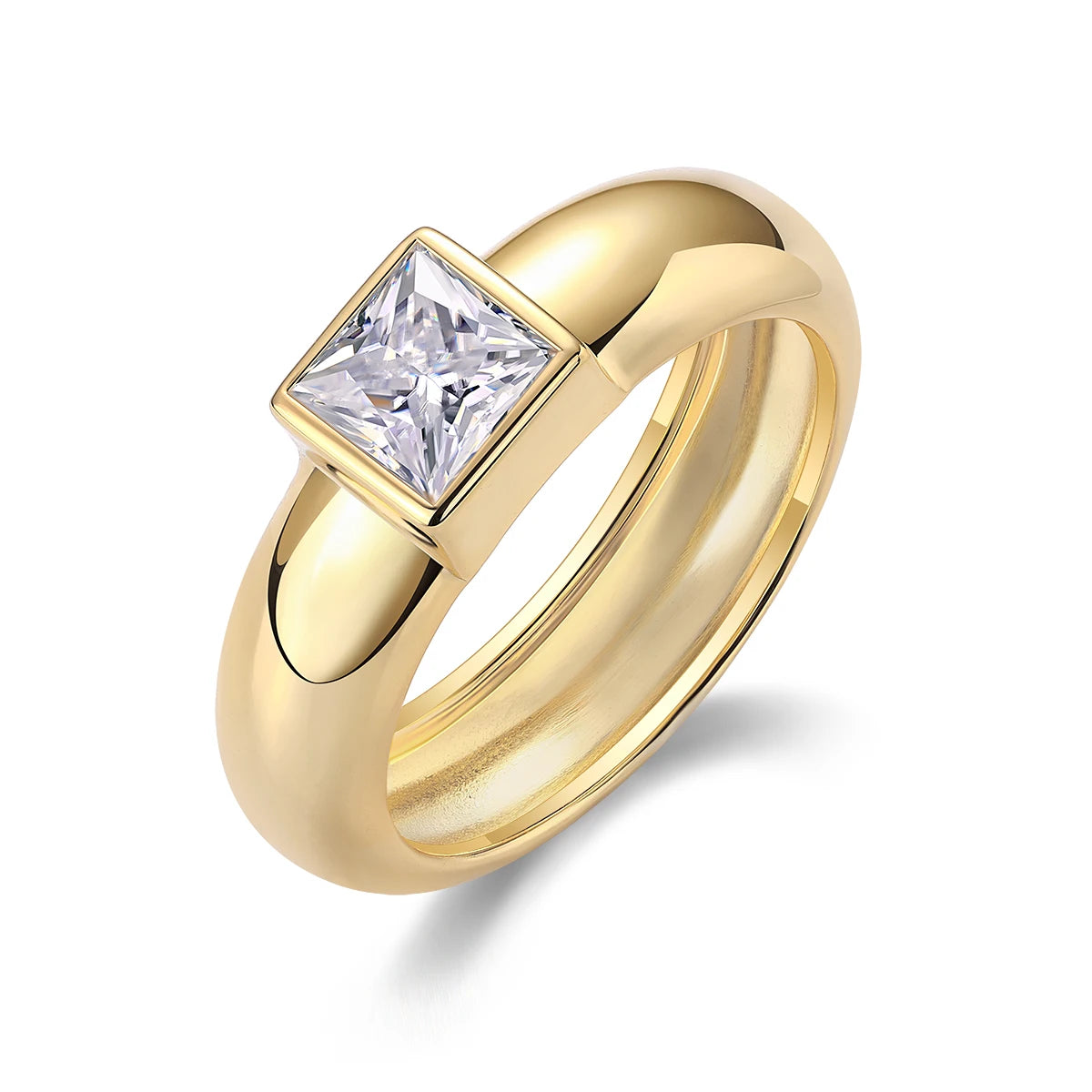 JIUZUAN 1CT Moissanite Ring – S925 Sterling Silver, 18k Plated