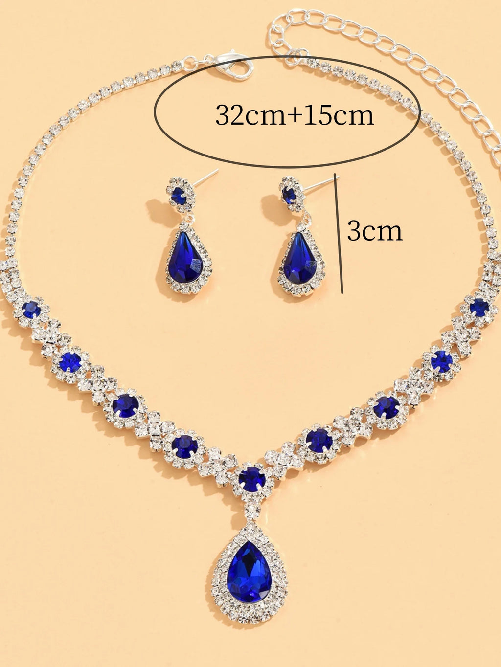 Goutte de Cristal – 3-Piece Necklace & Earrings Set