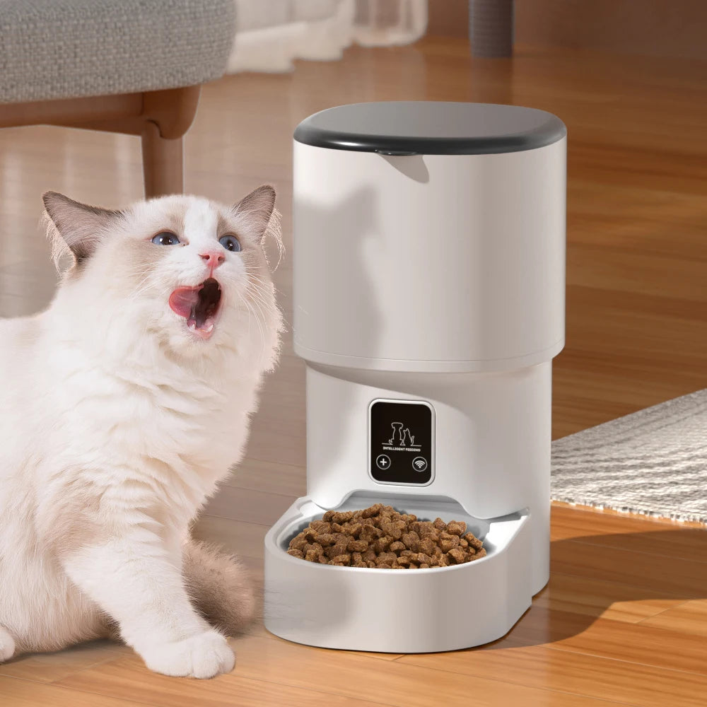Smart Pet Feeder 4L – WiFi Tuya, Timed & Quantitative Feeding for Cats & Dogs
