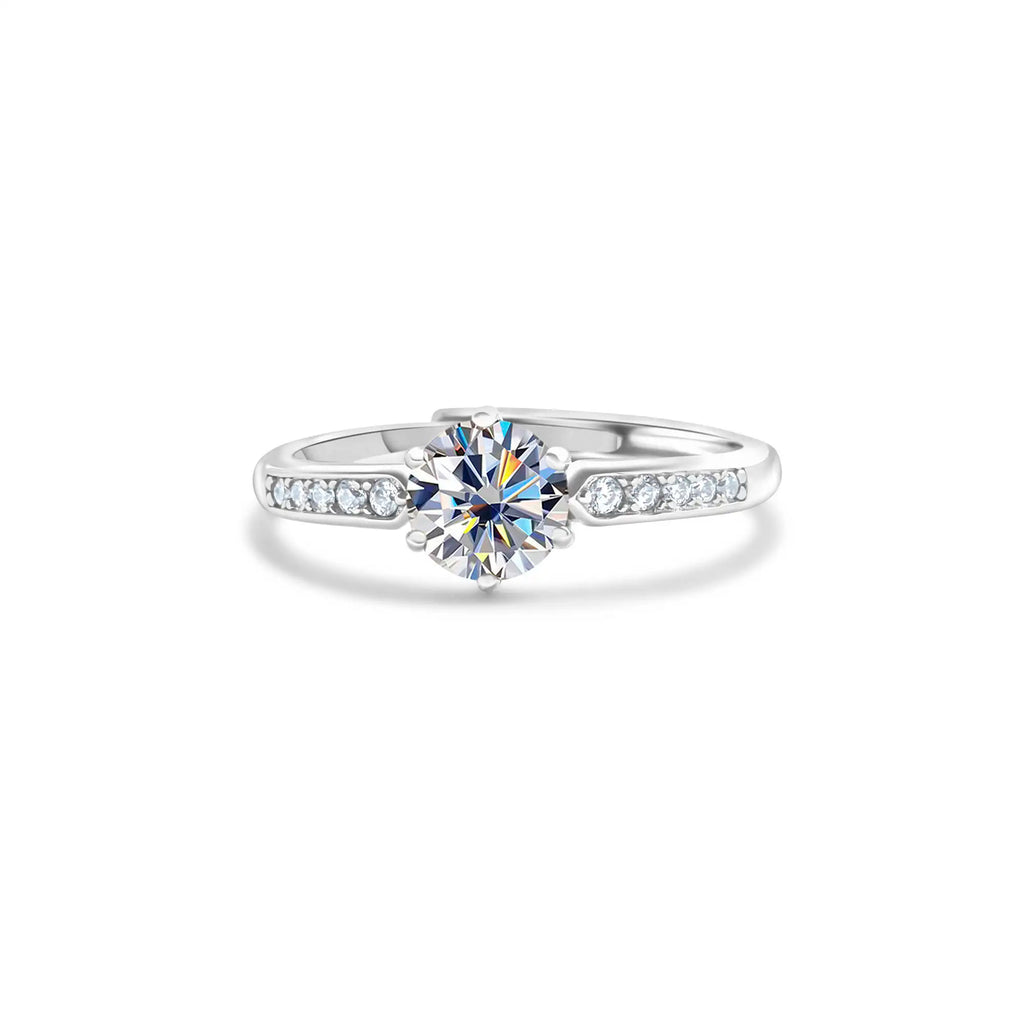 1CT D Color Moissanite Fairy Ring 925 Silver