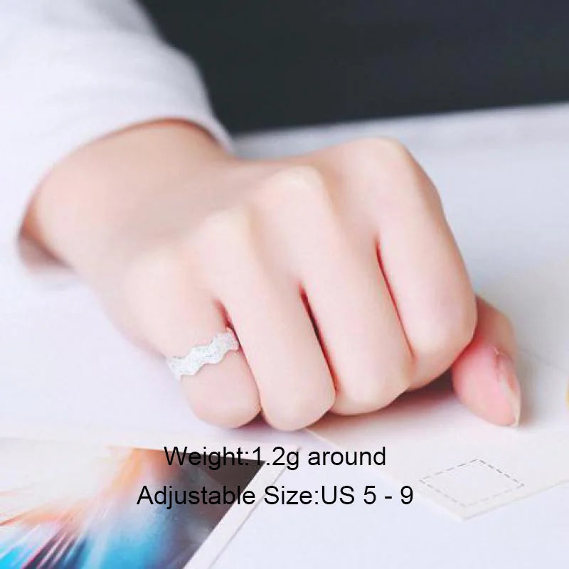 925 Silver Adjustable Wave Toe Ring for Women