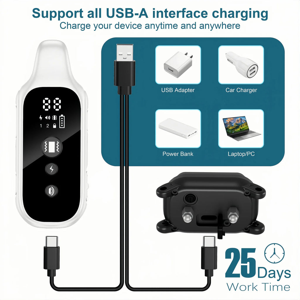 Digital Dog Training Collar – 800m, Waterproof, Rechargeable, LCD Remote, Shock, Vibration & Sound