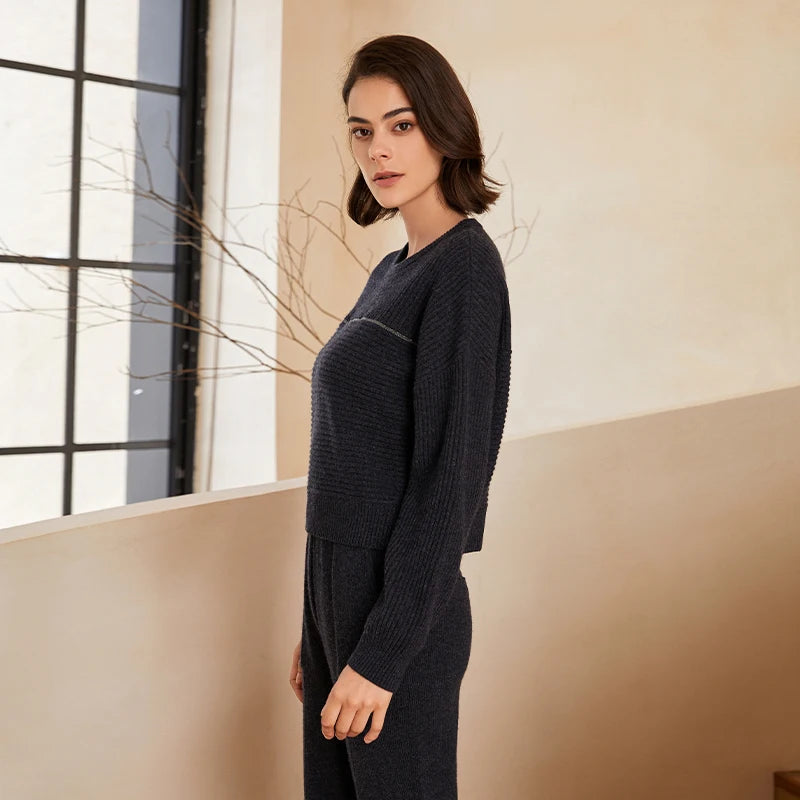 BC-211 Pull Femme Tricoté – 100% Laine Mérinos, Haut, Jumper