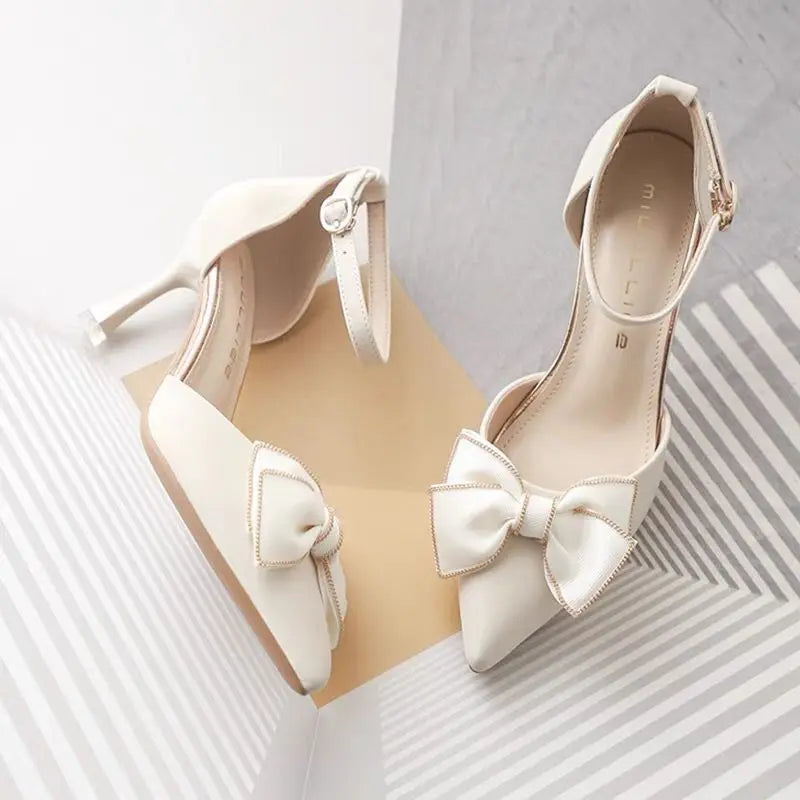 Women's Medium Heel Pointed Toe Butterfly Stilettos