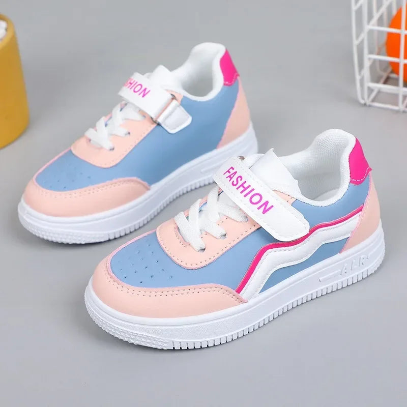Girls' Sneakers – Non-Slip, Purple, Casual Running Shoes, Breathable Outdoor Shoes