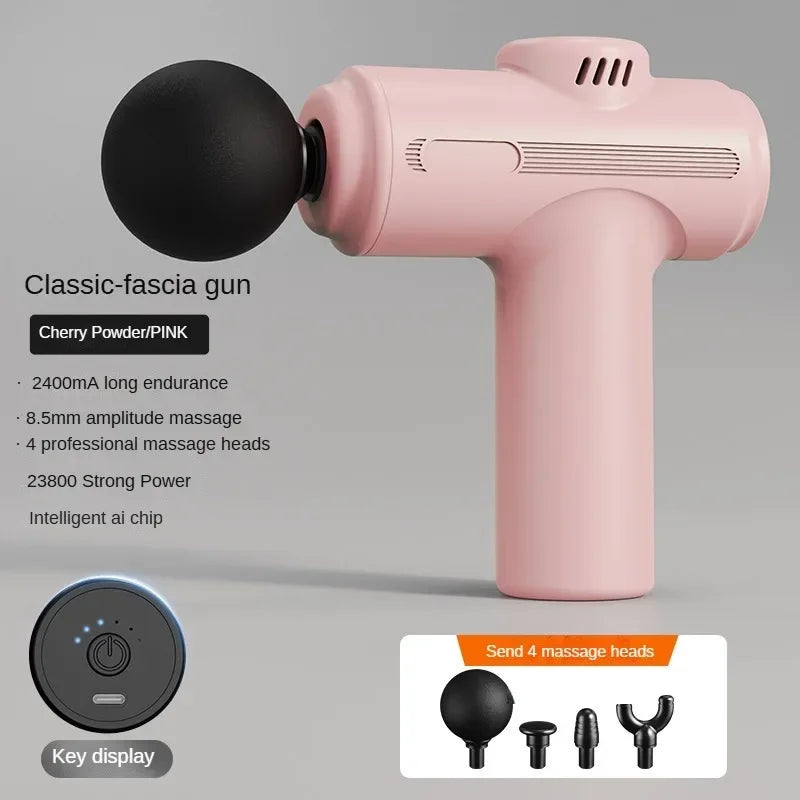 Mini USB Massage Gun – Deep Tissue, 8 Heads, Arms/Back/Leg, Muscle Relaxation & Fitness