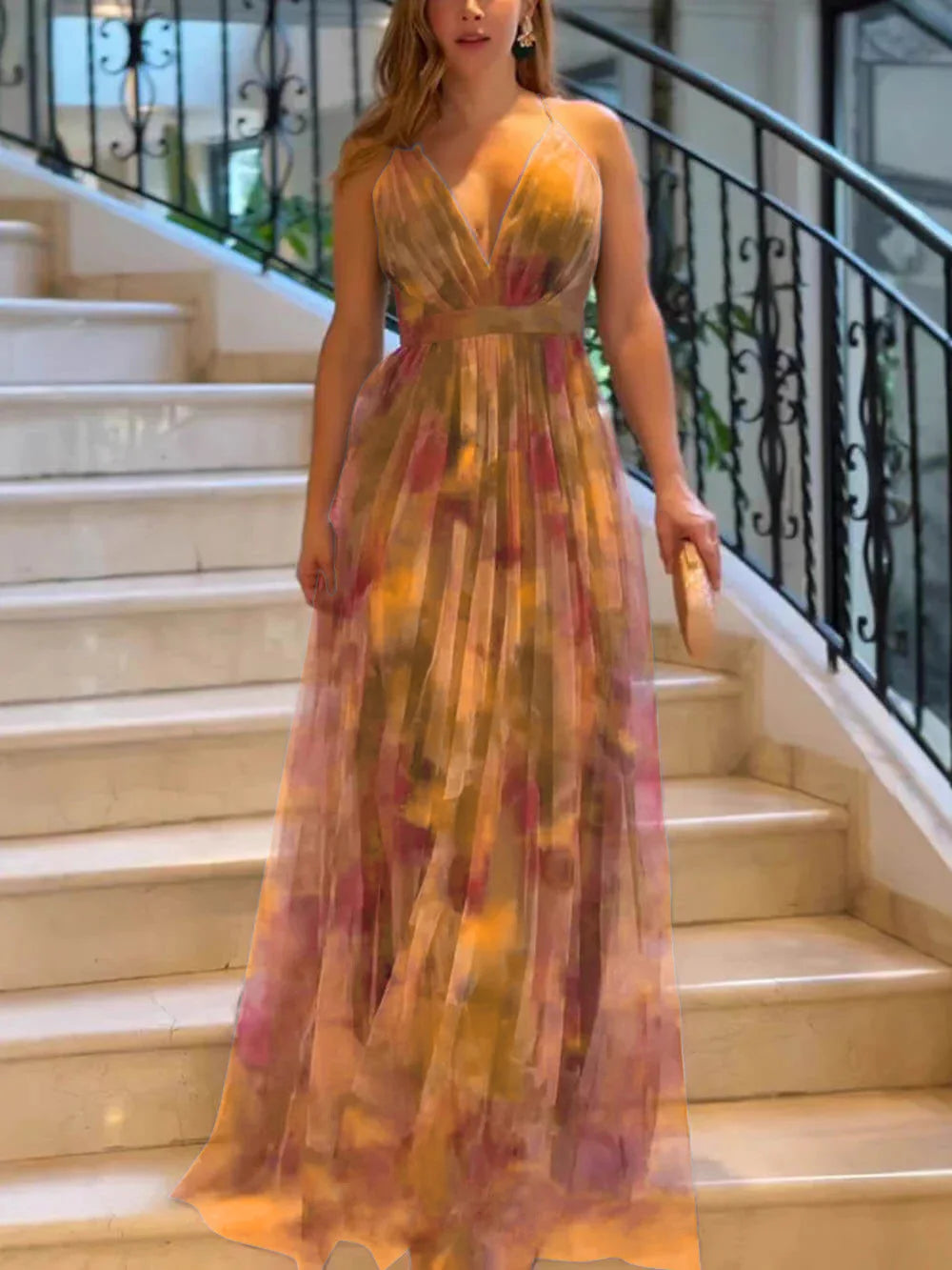 European & American Autumn Mesh Swing Dress