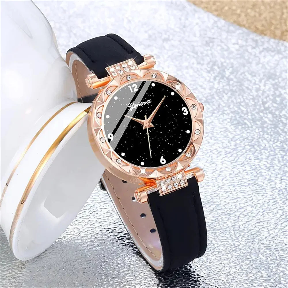 Élégance Brillante – 5-Piece Rhinestone Watch Set