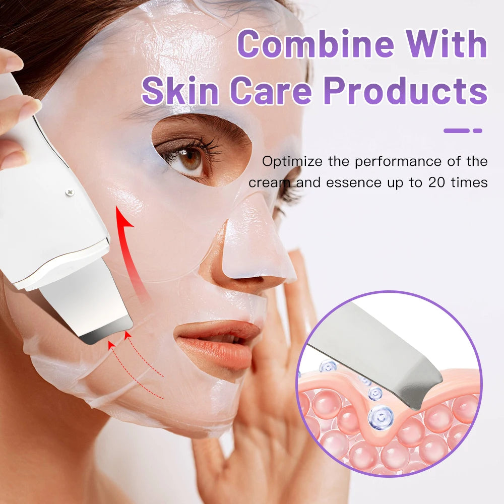 Ultrasonic Skin Scrubber – Electric Face Spatula, Peeling, Blackhead Removal & Facial Lifting