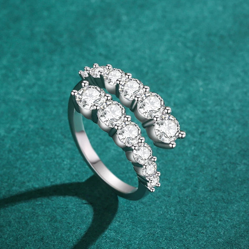 Ailmay 925 Sterling Silver Adjustable Zircon Ring