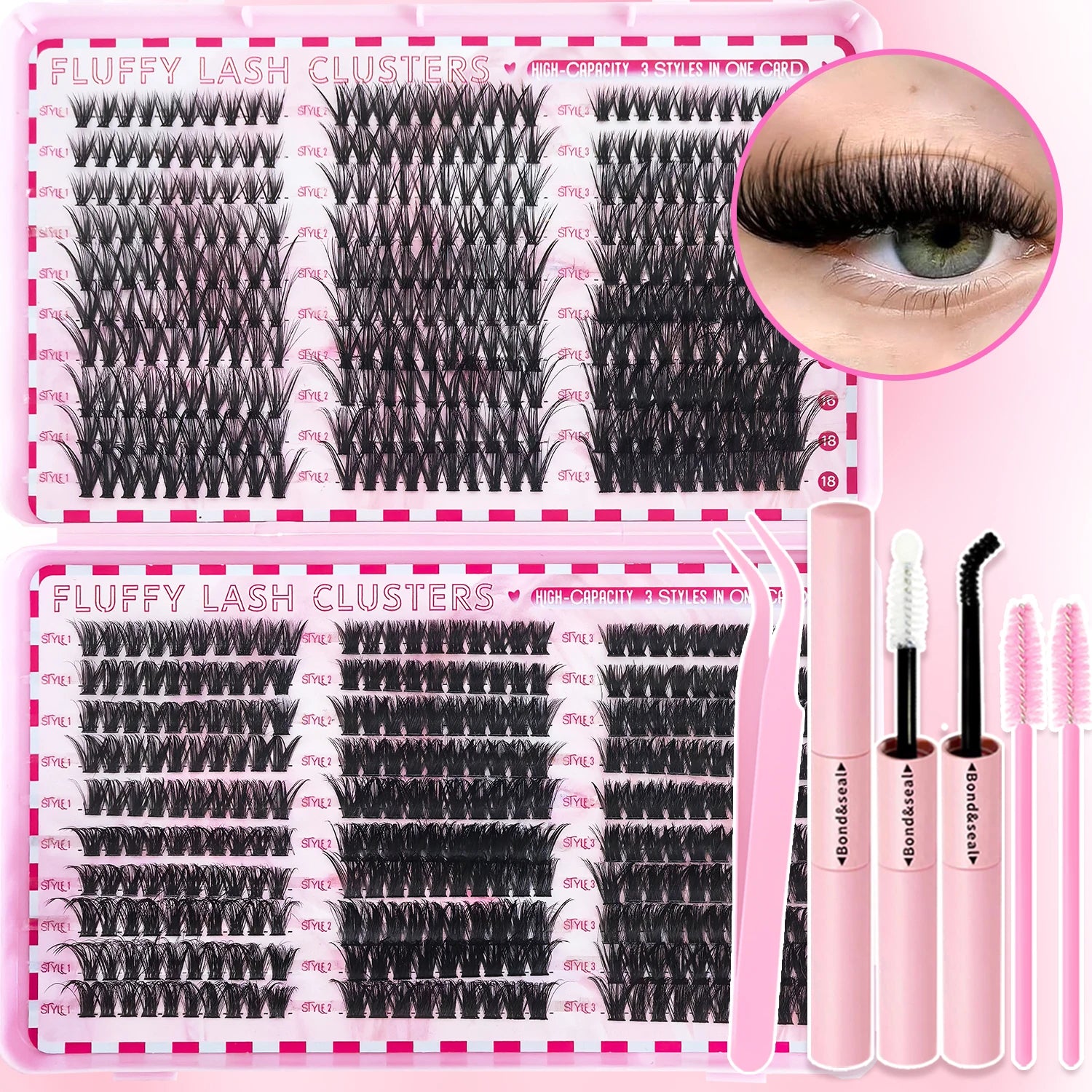 Cluster Lashes Kit – 320/600/790PCS, Mixed Lengths, Daily & Party Use