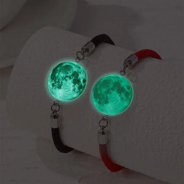 Butterfly Luminous Pendant Bracelet Set – Couples Black Rope