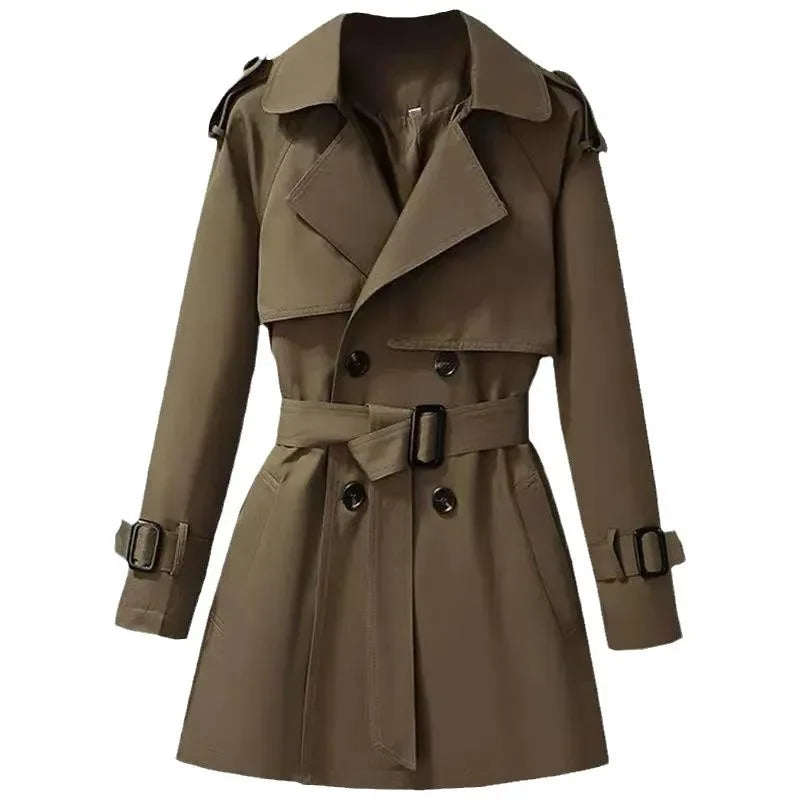 Manteau Femme Mi-Long – British Style, Slim Waist, Fashionable Autumn/Winter