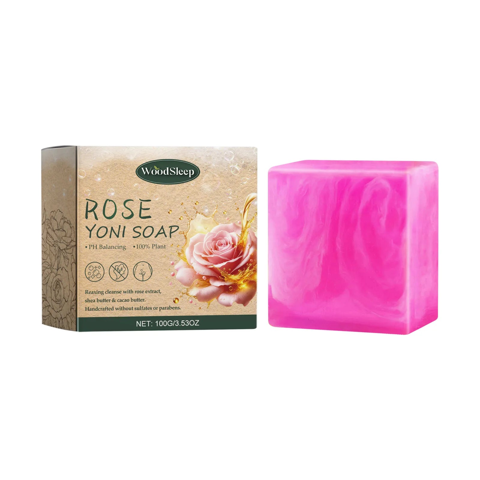 Yoni Wash Soap – Vaginal Care, pH Balance, Strawberry, Odor Removal, Deep Cleansing & Moisturizing