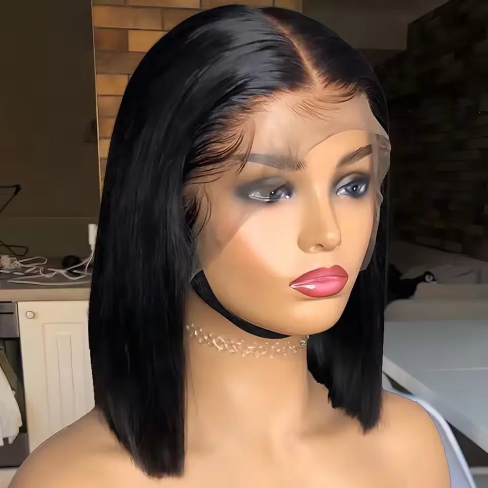 Bone Straight Bob Wig – 13x4 Lace, Transparent, Pre-Plucked, 200% Density, Human Hair