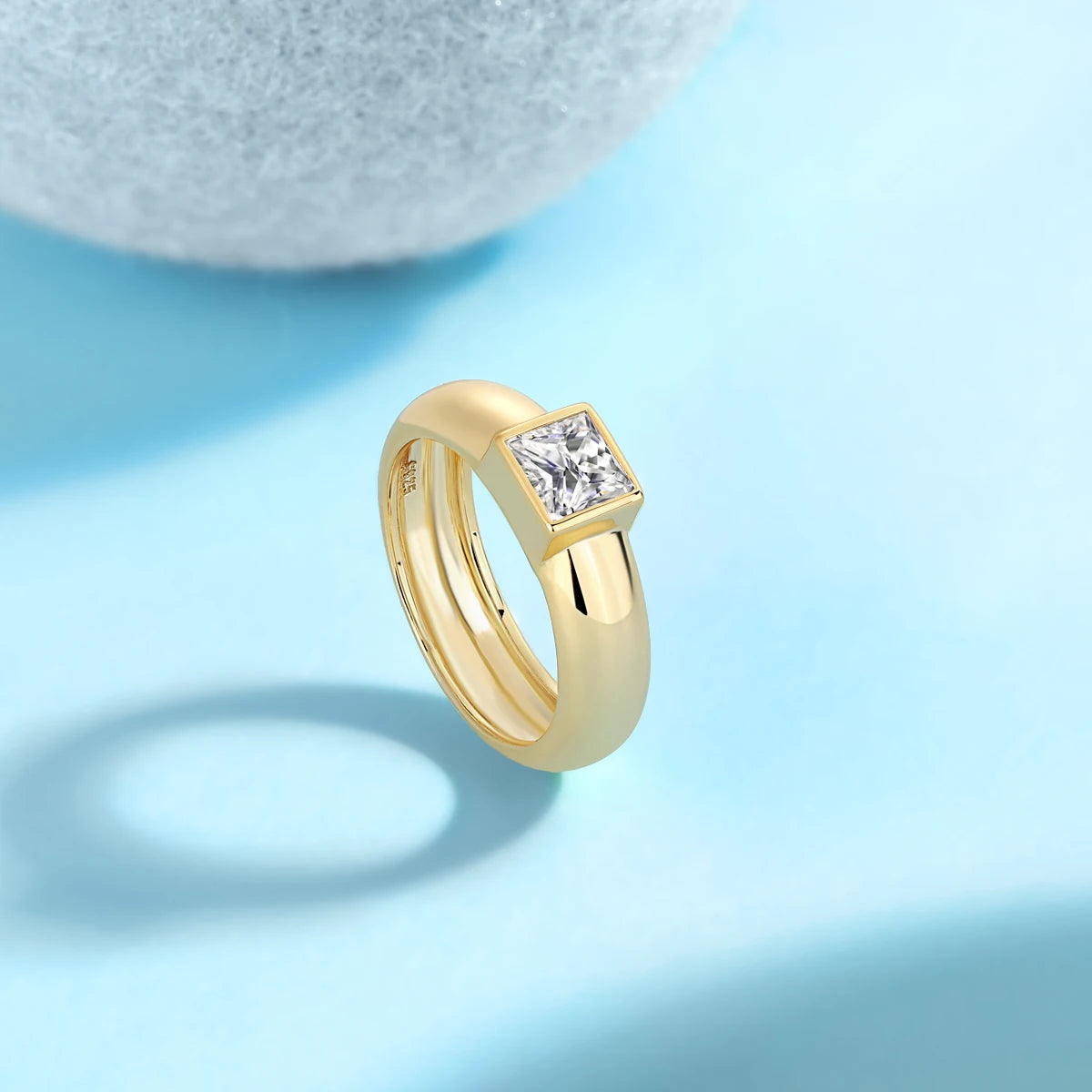 JIUZUAN 1CT Moissanite Ring – S925 Sterling Silver, 18k Plated
