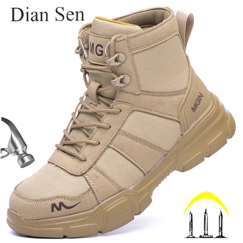 Work Boots – Steel Toe, Puncture-Proof, Non-Slip, Tactical Safety Shoes for Men & Women