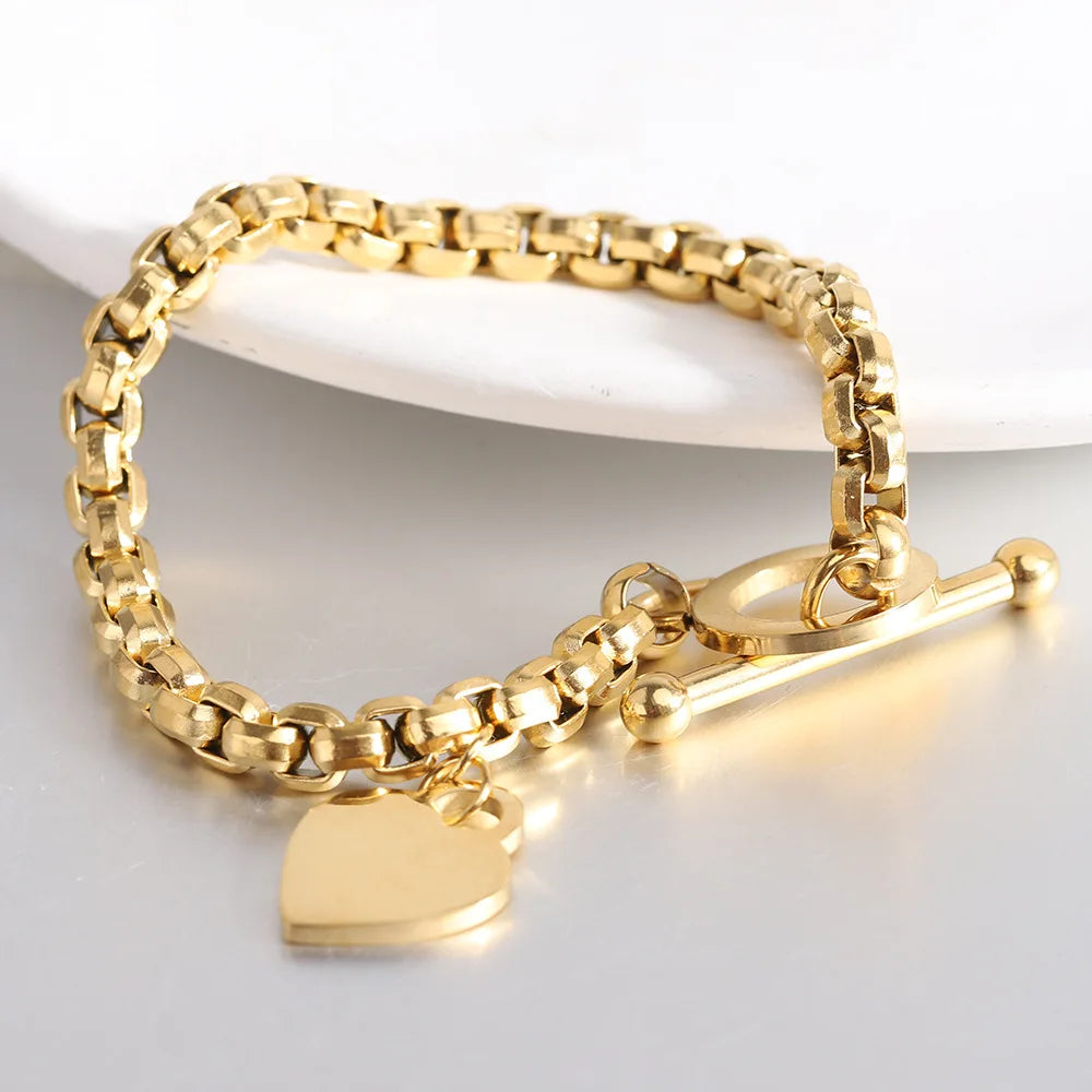 6MM Stainless Steel Heart Bracelet – Women’s Hand Chain
