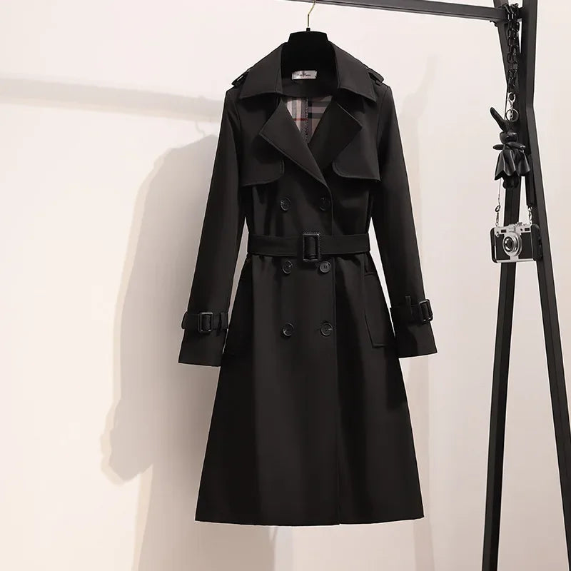Veste Femme Mi-Longue Style Coréen – Coupe Ample, Col Ouvert