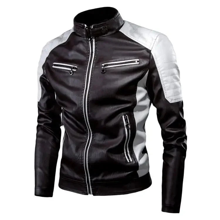 Men's Leather Jacket 2022 – Casual, Motorcycle Style, Vintage, Spring/Autumn, Thin