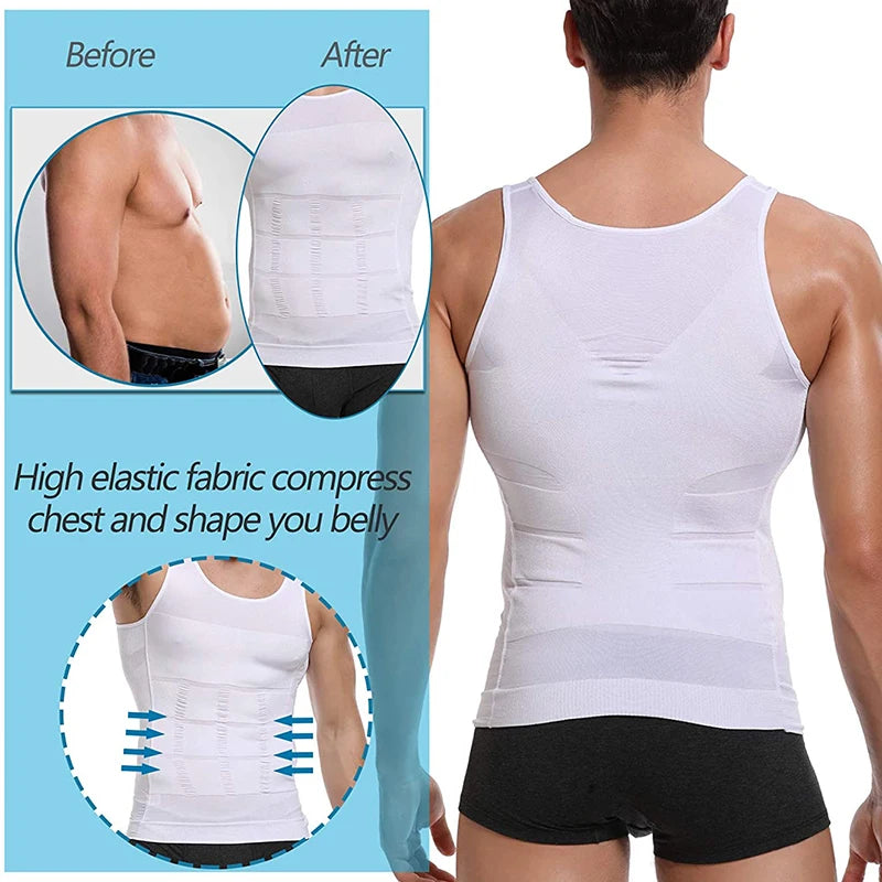 Men's Slimming Body Shaper Vest – Abs Control, Gym Workout, Compression Tank Top, Sleeveless