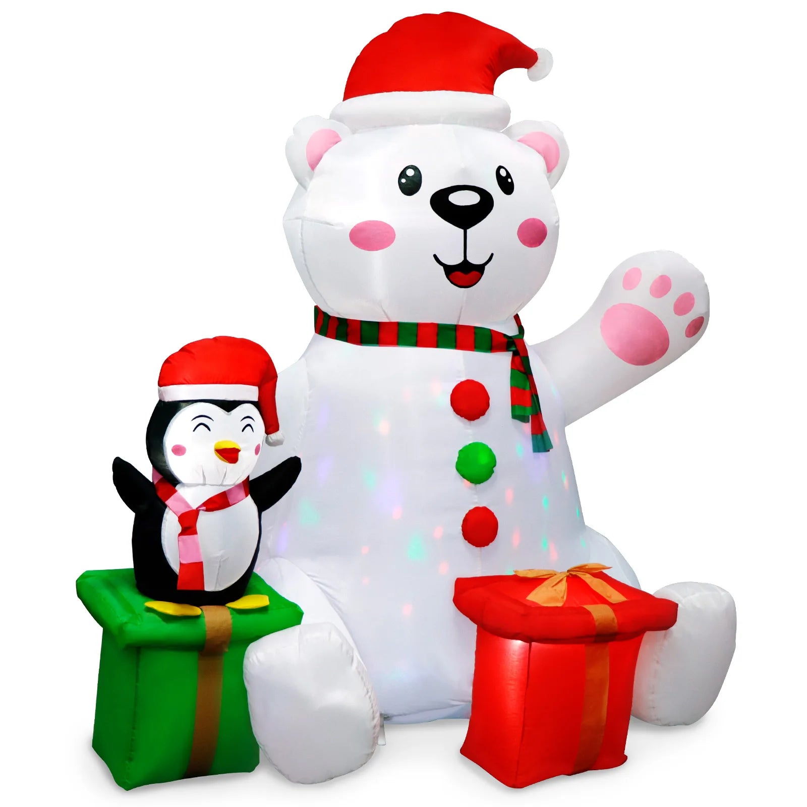🎄 6FT Polar Bear & Penguin LED Inflatable – Noël Outdoor Decor