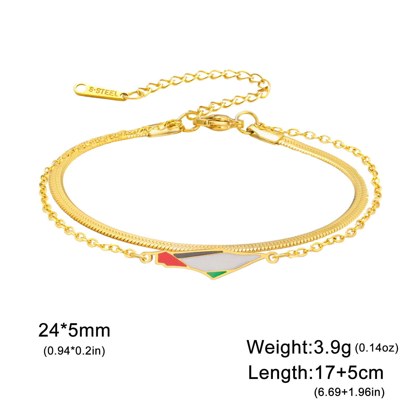 Double Layer Map Snake Chain Bracelet –  Palestine Design