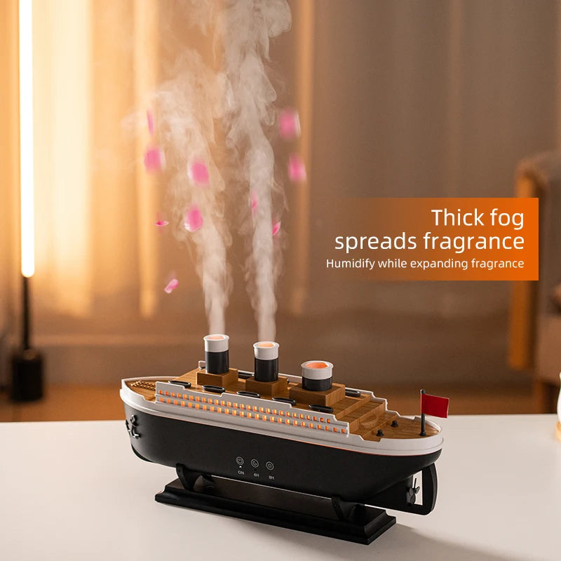 Retro Boat Ultrasonic Air Humidifier – Aromatherapy Diffuser with Remote