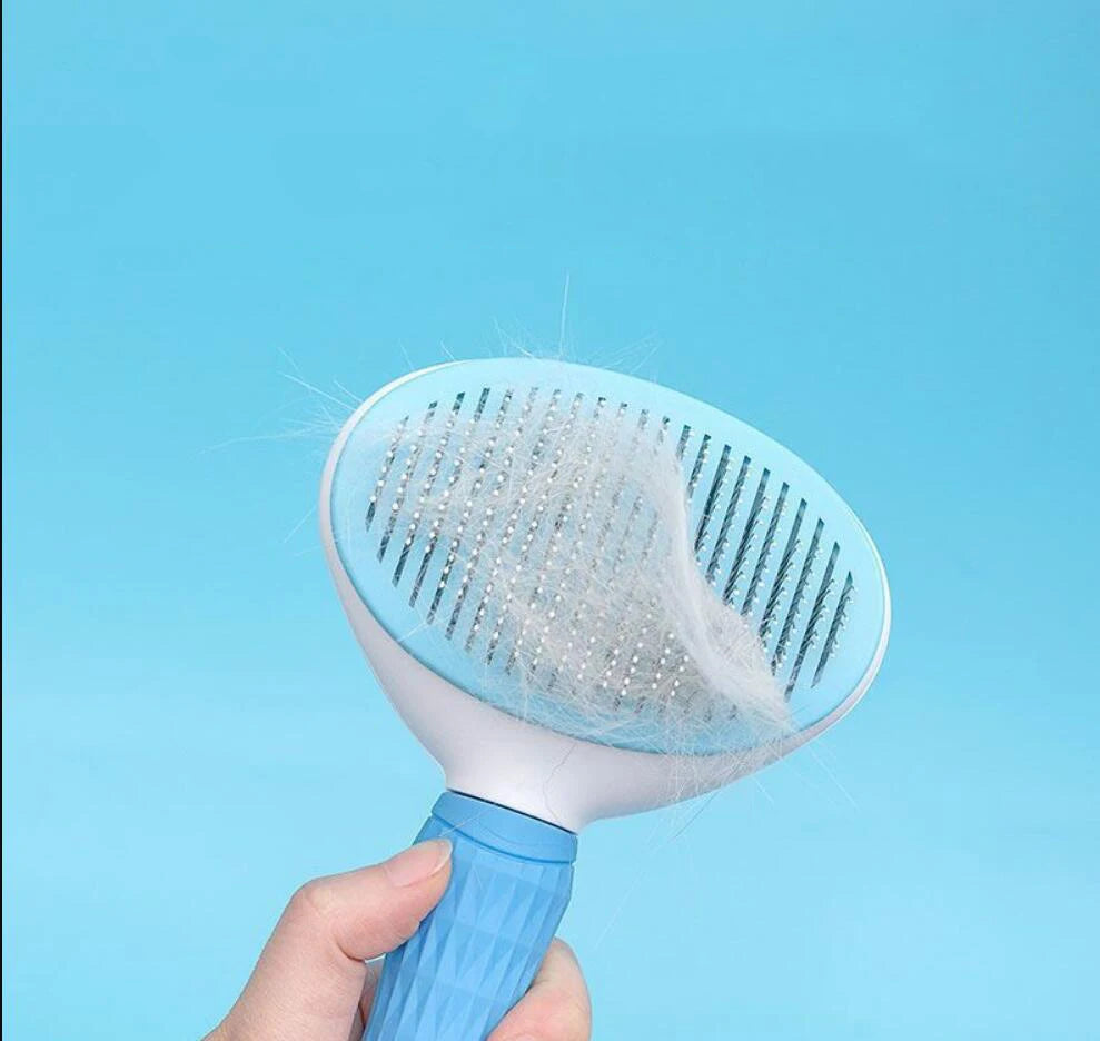 Pet Grooming Brush – Stainless Steel Comb for Cats & Long-Hair Dogs