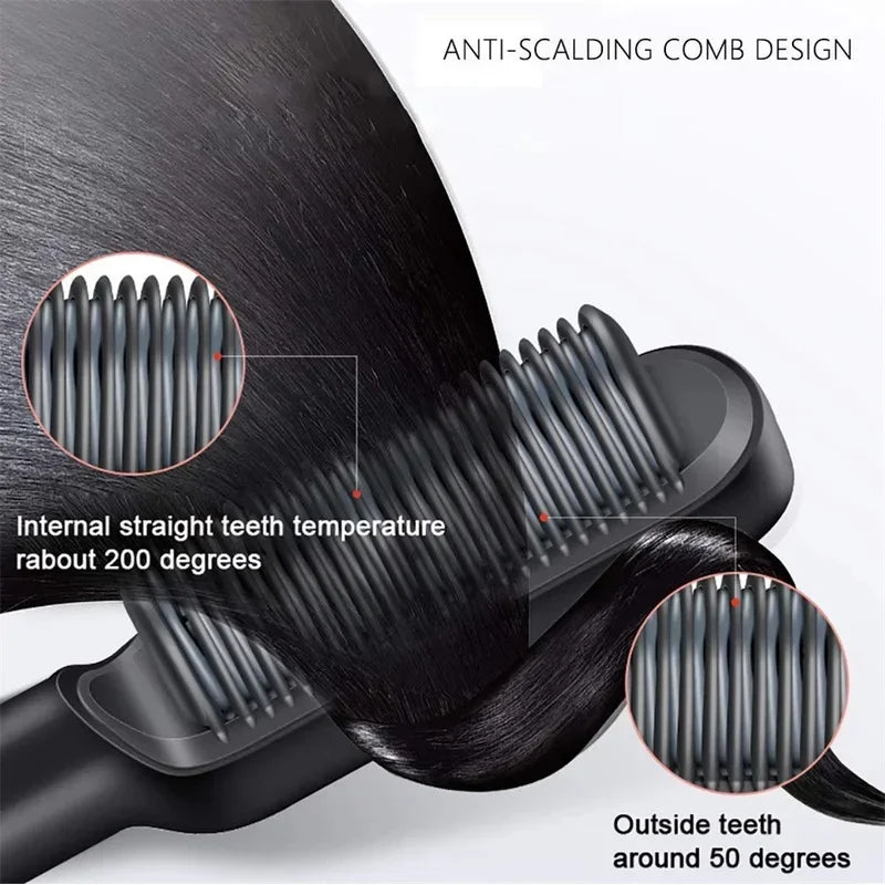 Professional Electric Hair Straightener – Quick Heat, Hot Comb, Multifunctional Hairstyle Brush