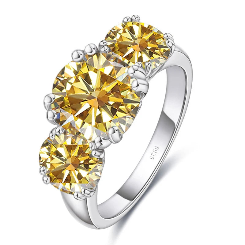 JoyceJelly 5Carat Total VVS 3EX Cut Moissanite Diamond Ring For Women Timeless Trends Sterling S925 Silver Jewelry Wedding Bands