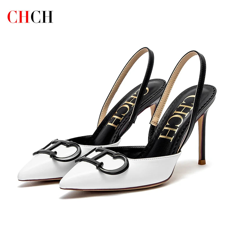 CHCH Women’s 9cm Closed Toe Strappy High Heels – Wedding & Party Shoes