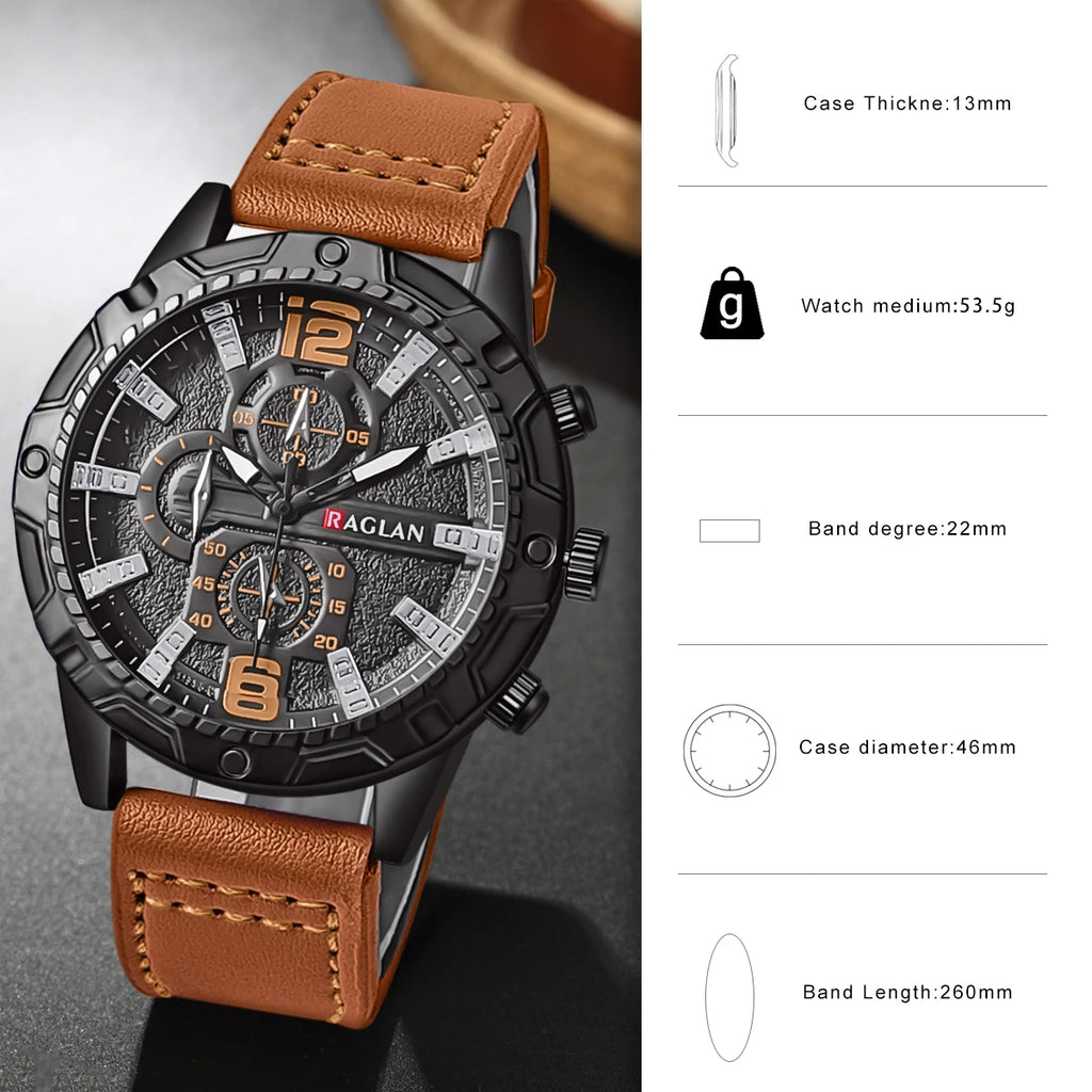 Men's Fashion Watch – Leather Strap, Top Brand, Wristwatch Gift
