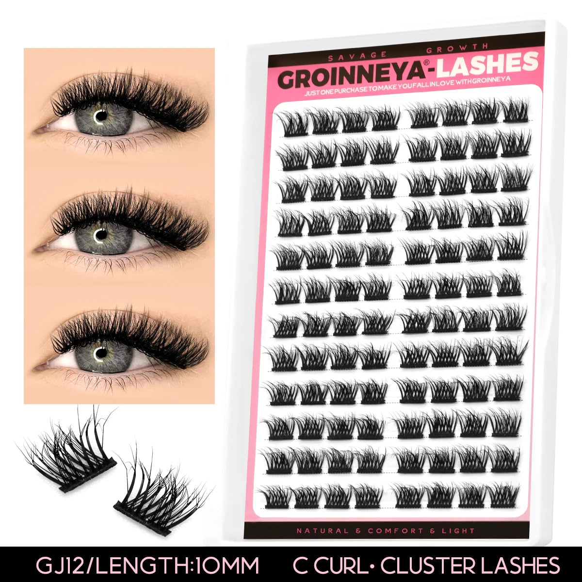 280 Clusters Individual Lashes Natural Look Soft Curly Fluffy Cluster Lashes DIY Eyelash Extension Personal Eyelash Makeup Tool
