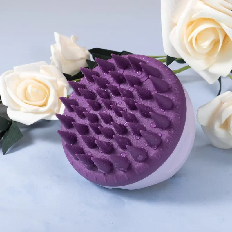 Scalp Scrubber Brush – Shampoo Massager, Handle, Exfoliator, Hair Washing Tool