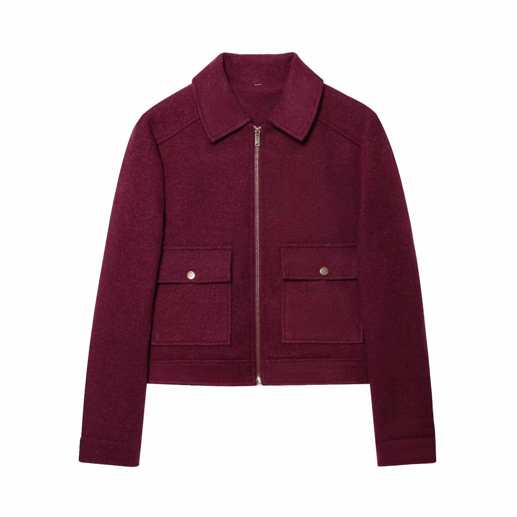 Veste Femme Zippée – Manches Longues, Poches, Automne/Hiver, Style Urbain Élégant