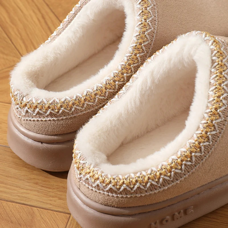 Fluffy Platform Warm Winter Slippers for Women