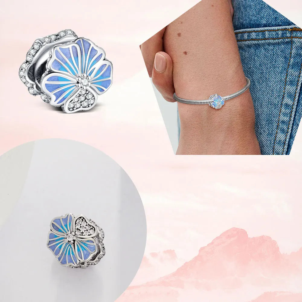 925 Sterling Silver Lotus Charm Pendant – Women’s DIY Bracelet