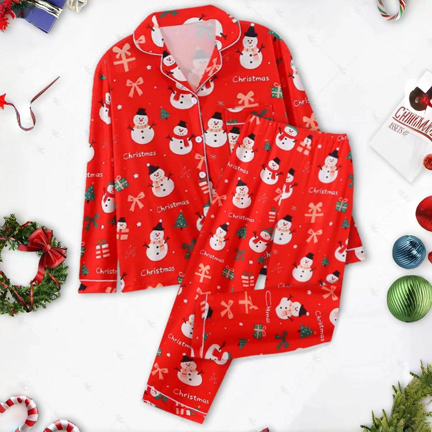 Women’s Christmas Pajama Set – Long Pants Nightwear