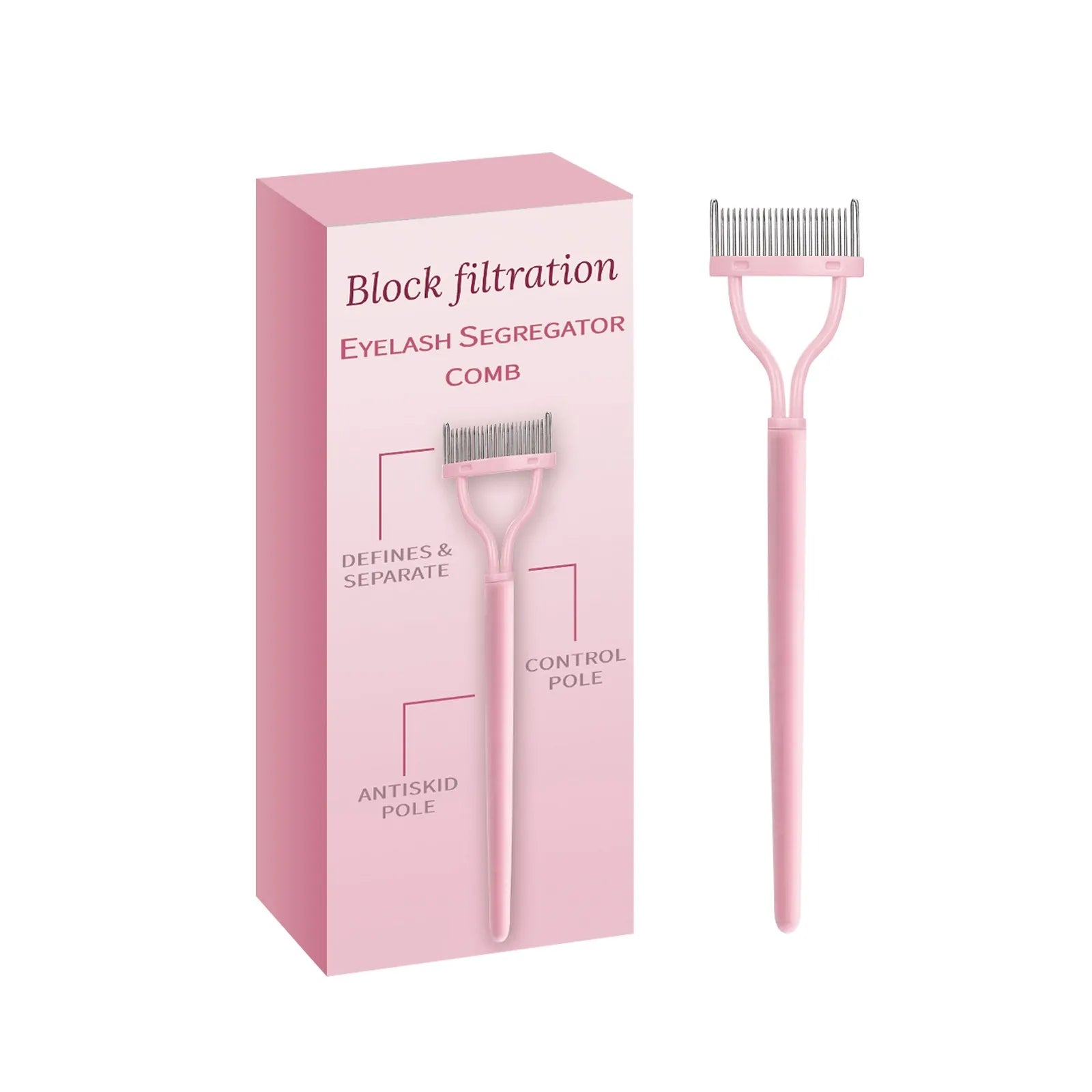 Portable Eyelash Brush Comb – Collapsible, Stainless Steel, Mascara & Curl Tool
