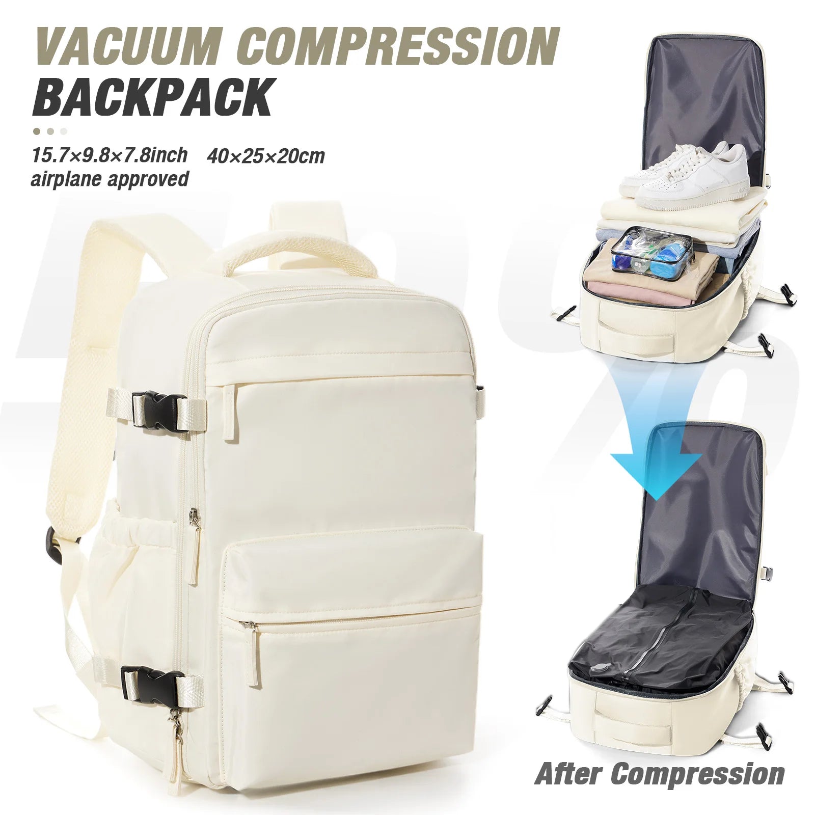 Travel Vacuum Storage Backpack – Compressed Clothes Bag