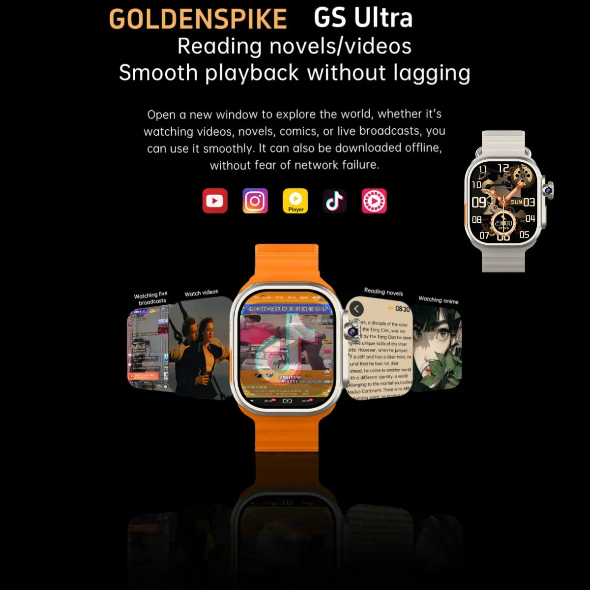 S9 Ultra 4G Smartwatch with 2.2'' AMOLED & Rotating Camera