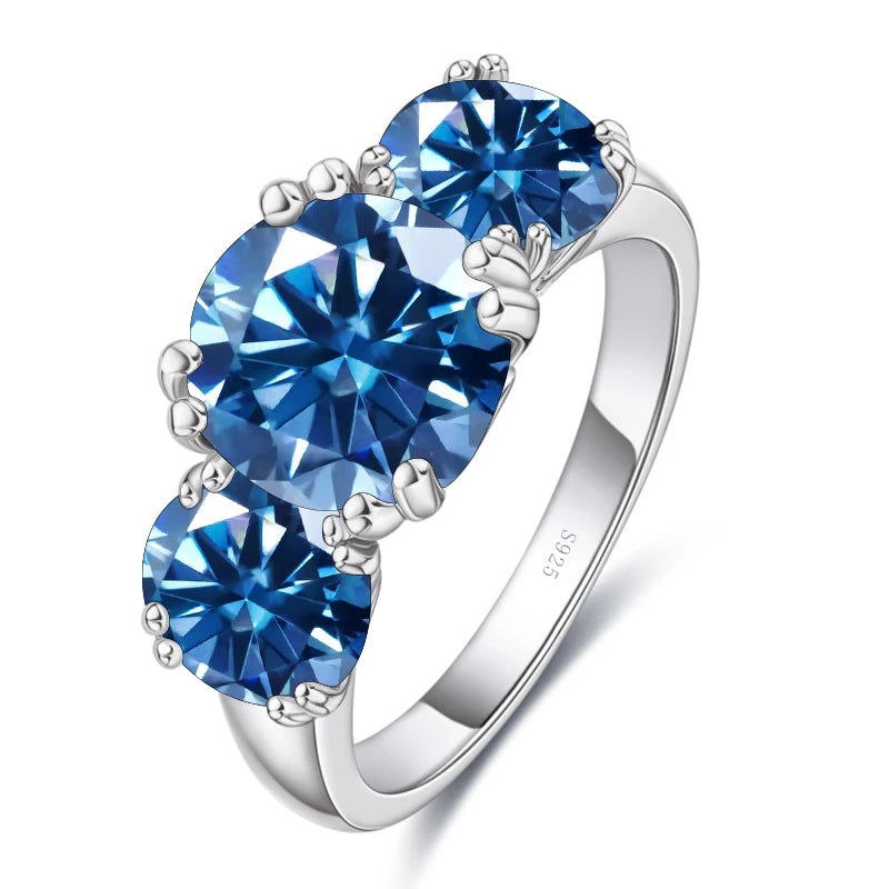 JoyceJelly 5Carat Total VVS 3EX Cut Moissanite Diamond Ring For Women Timeless Trends Sterling S925 Silver Jewelry Wedding Bands