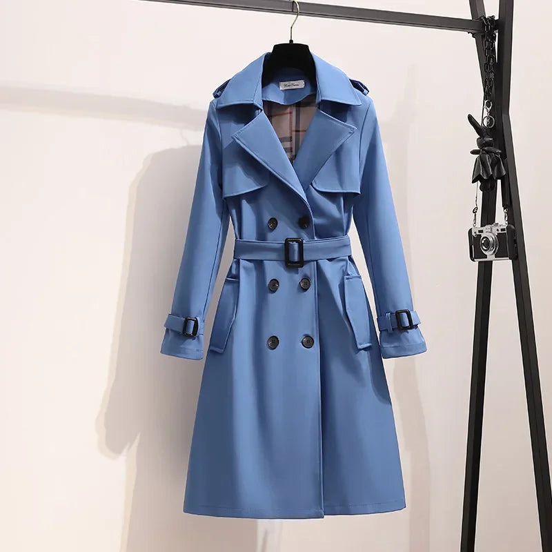 Veste Femme Mi-Longue Style Coréen – Coupe Ample, Col Ouvert
