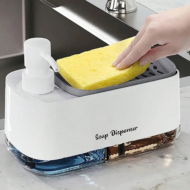 2-in-1 Hand & Dish Soap Dispenser with Sponge Holder
